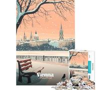 Puzzle per ragazzi da 1000 pezzi paesaggio urbano innevato di Vienna sfida impegnativa da completare divertimento per tutta la famiglia giocattolo antistress per ragazzi dai 14 anni in su (50x75cm)