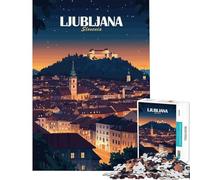 Puzzle per ragazzi da 1000 pezzi paesaggio urbano notturno di Lubiana Slovenia gioco educativo e stimolante per tutta la famiglia Un regalo perfetto per gli amanti del gioco (dimensioni 50x75cm)