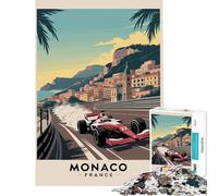 Puzzle per ragazzi da 1000 pezzi paesaggio urbano vintage di Monaco Francia Gioco impossibile educativo sfida giocattolo regalo divertente adatto alle coppie (dimensioni 50x75cm)