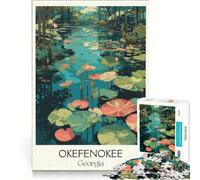 Puzzle per ragazzi da 1000 pezzi, Palude di Okefenokee, Georgia Gioco divertente, allena la mente e la manualità Adatto come decorazione da scrivania 50x75cm