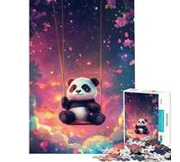 Puzzle per ragazzi da 1000 pezzi Panda che si dondola tra le stelle Gioco rompicapo gara di velocità manuale esercizio per la mente (dimensioni 50x75cm)