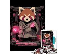 Puzzle per ragazzi da 1000 pezzi Panda rosso monaco con lanterna Sfida educativa divertente e umoristica Giochi rilassanti per ragazzi dai 14 anni in su del puzzle 50x75cm