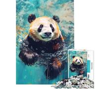 Puzzle per ragazzi da 1000 pezzi panda sottomarino gioco educativo giocattolo intellettuale ottimo regalo per gli amanti dei giochi un'opera d'arte (dimensioni 38x26cm)