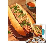 Puzzle per ragazzi da 1000 pezzi panino Banh Mi con salsa giochi rilassanti giocattoli educativi regali di Babbo Natale segreto taglio di precisione (dimensioni 50x75cm)