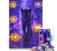 Puzzle per ragazzi da 1000 pezzi Pantera Neon Passeggiata nella Giungla Giocattolo educativo Per divertimento in famiglia Per rafforzare l'amore tra le coppie 38x26cm