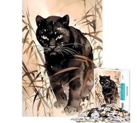 Puzzle per ragazzi da 1000 pezzi pantera nera animale gioco per famiglie asiatiche giocattolo avvincente per coltivare la pazienza ottimo regalo migliora la memoria (dimensioni 38x26cm)