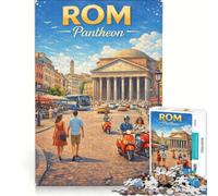 Puzzle per ragazzi da 1000 pezzi, Pantheon di Roma, gioco pratico, difficile e stimolante, cerca un gioco impegnativo 38x26cm