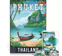 Puzzle per ragazzi da 1000 pezzi "Paradiso a Phuket", gioco impossibile, regalo di compleanno, con poster abbinato e foglio di curiosità 38x52cm