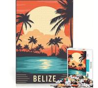 Puzzle per ragazzi da 1000 pezzi "Paradiso del Belize", gioco rilassante, di analisi e logica, per rafforzare l'amore di coppia 38x26cm