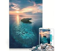 Puzzle per ragazzi da 1000 pezzi Paradiso tropicale al crepuscolo Decorazione da parete Giocattolo per passare il tempo durante le vacanze Regalo di compleanno Regalo di viaggio 38x52cm