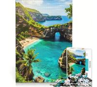 Puzzle per ragazzi da 1000 pezzi Paradiso tropicale sulla spiaggia giocattolo fai da te taglio di precisione con pezzi di forma casuale completamente ad incastro 38x52cm