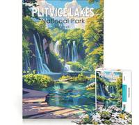 Puzzle per ragazzi da 1000 pezzi, Parco Nazionale dei Laghi di Plitvice, gioco rilassante, analisi e logica, per rafforzare l'amore di coppia 38x52cm