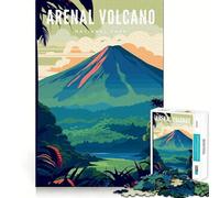 Puzzle per ragazzi da 1000 pezzi,Parco Nazionale del Vulcano Arenal,con incastri lisci,divertente attività per la mente,gioco rilassante,regalo di Natale per il tempo libero (38x52cm)