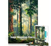 Puzzle per ragazzi da 1000 pezzi,Parco Nazionale della Foresta di Sam Houston,gioco a incastro,stimolante per la mente,divertente per il tempo libero,regalo di Natale (38x52cm)