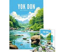 Puzzle per ragazzi da 1000 pezzi Parco Nazionale di Yok Don Gioco per famiglie coinvolgente ideale per coltivare la pazienza un regalo perfetto per chi ama giocare e migliorare la memoria (50x75cm)