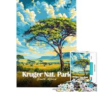 Puzzle per ragazzi da 1000 pezzi Parco Nazionale Kruger Sudafrica Giocattoli Giochi educativi Gioco educativo Apprendimento Regali educativi per donne e uomini (dimensioni 38x26cm)