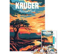 Puzzle per ragazzi da 1000 pezzi Parco Nazionale Kruger Un gioco avvincente per coltivare la pazienza e la mente Un rompicapo perfetto per decorare e regalare cose divertenti (dimensioni 38x52cm)