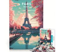 Puzzle per ragazzi da 1000 pezzi, Parigi - Francia, gioco rilassante, analisi e logica, per migliorare l'amore tra le coppie 38x26cm