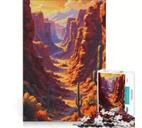 Puzzle per ragazzi da 1000 pezzi: Passaggio d'oro attraverso canyon di roccia rossa, gioco antistress, sfida impegnativa, rafforza l'amore tra le coppie 38x52cm
