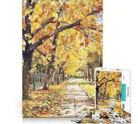 Puzzle per ragazzi da 1000 pezzi Passeggiata autunnale urbana Gioco impossibile Decorazione per la casa Collezione d'artista Belle arti 50x75cm
