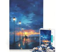 Puzzle per ragazzi da 1000 pezzi "Passeggiata notturna sul molo" gioco impossibile decorazione per la casa collezione d'artista belle arti 38x52cm