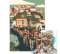 Puzzle per ragazzi da 1000 pezzi percorso in bicicletta attraverso una città italiana gioco intellettuale educativo per attività in famiglia regalo di compleanno (dimensioni 38x52cm)