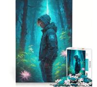 Puzzle per ragazzi da 1000 pezzi "Persi in una foresta magica" gioco rilassante decorazione per la casa adatto per la scrivania 38x52cm