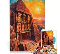 Puzzle per ragazzi da 1000 pezzi Petra Treasury Sunset antistress sfida impegnativa rafforza l'amore tra le coppie 38x52cm