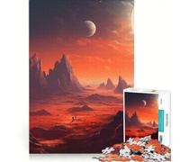 Puzzle per ragazzi da 1000 pezzi: Pianeta Rosso Paesaggio di Marte Giochi educativi Decorazione murale con poster abbinato e foglio di curiosità 50x75cm