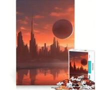 Puzzle per ragazzi da 1000 pezzi Pianeta Rosso Paesaggio urbano di Marte Gioco educativo Divertimento in famiglia Regalo di compleanno Regalo di viaggio 50x75cm