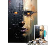 Puzzle per ragazzi da 1000 pezzi pittura ad olio con viso cibernetico attività divertenti da fare a casa per tutta la famiglia giochi per famiglie dai 14 anni in su (38x26cm)