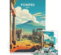 Puzzle per ragazzi da 1000 pezzi POMPEI - ITALIA, Gioco impossibile, Regalo di compleanno, con poster abbinato e foglio di curiosità 38x26cm