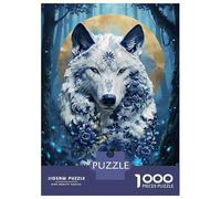 Puzzle Per Ragazzi Da 1000 Pezzi Porcelain Wolf in Enchanted Forest Puzzle Per Adulti Gioco Pratico Decorazione Murale Regali Unici Per Compleanno E Natale 38x26cm/1000pcs