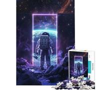 Puzzle per ragazzi da 1000 pezzi portale spaziale viola neon sfida educativa migliora la memoria gioco divertente per ragazzi dai 14 anni in su 50x75cm