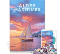 Puzzle per ragazzi da 1000 pezzi, poster Alpi Marittime, giochi rilassanti, divertente antistress, regalo di compleanno o unico 38x52cm