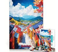 Puzzle per ragazzi da 1000 pezzi,poster artistico Bukchon,pezzi a incastro,logica divertente,gioco tranquillo,compleanno,arte (38x52cm)
