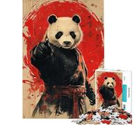 Puzzle per ragazzi da 1000 pezzi poster del guerriero panda puzzle per adulti giochi rilassanti regali per donne regali unici per compleanno e Natale (dimensioni 50x75cm)