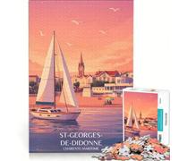 Puzzle per ragazzi da 1000 pezzi, poster di San Giorgio di Didone, gioco educativo, decorazione perfetta, lista dei desideri con Babbo Natale 38x52cm