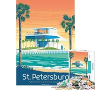 Puzzle per ragazzi da 1000 pezzi poster di St Petersburg Florida giocattoli educativi giochi didattici giochi educativi regali educativi per donne e uomini (dimensioni 38x26cm)