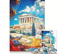 Puzzle per ragazzi da 1000 pezzi: Poster di viaggio dell'Acropoli in Grecia gioco rompicapo impegnativo da completare ideale come regalo per tutta la famiglia 38x26cm