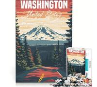 Puzzle per ragazzi da 1000 pezzi poster di viaggio dello Stato di Washington giochi rilassanti analisi e logica regalo di compleanno regali di viaggio 38x26cm