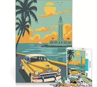 Puzzle per ragazzi da 1000 pezzi, poster di viaggio di Cuba, gioco educativo, difficile, collezione d'artista, belle arti 38x52cm