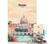 Puzzle per ragazzi da 1000 pezzi,poster di viaggio di Roma,Italia,gioco stimolante per la mente,divertimento e svago,regalo di Natale (50x75cm)