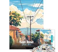 Puzzle per ragazzi da 1000 pezzi poster di viaggio di San José Costa Rica gioco impossibile giocattolo avvincente per coltivare la pazienza regalo di compleanno divertente e umoristico (38x52cm)