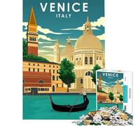 Puzzle per ragazzi da 1000 pezzi poster di viaggio di Venezia Italia gioco educativo sfida giocattolo idee regalo gara di velocità manuale (dimensioni 75x50cm)