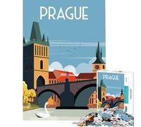 Puzzle per ragazzi da 1000 pezzi Praga Repubblica Ceca Gioco impossibile Giocattoli Giochi educativi Ottimo regalo per gli amanti dei giochi Antistress (Dimensioni 38x26cm)