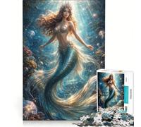 Puzzle per ragazzi da 1000 pezzi Principessa dell'Oceano e Sirena Giocattolo educativo Per divertimento in famiglia Per rafforzare l'amore tra le coppie 38x52cm