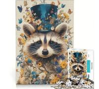 Puzzle per ragazzi da 1000 pezzi: Procione Il Bandito Elegante Gioco educativo Difficile Collezione d'artista Belle Arti 38x52cm