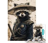 Puzzle per ragazzi da 1000 pezzi Procione Samurai e Guerriero Gioco per famiglie giocattolo avvincente per coltivare la pazienza Un'ottima idea regalo una vera opera d'arte (dimensioni 38x26cm)