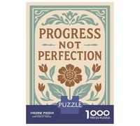 Puzzle Per Ragazzi Da 1000 Pezzi Progress Not Perfection Floral Art Print Puzzle Per Adulti Gioco Pratico Per Divertimento in Famiglia Attività Divertenti A Casa, 38x26cm/1000pcs